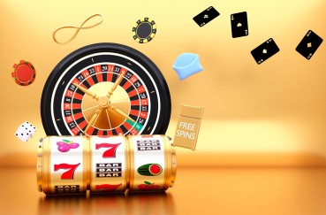online casino 3d slot machine roulette wheel gold background flying chips ace play cards